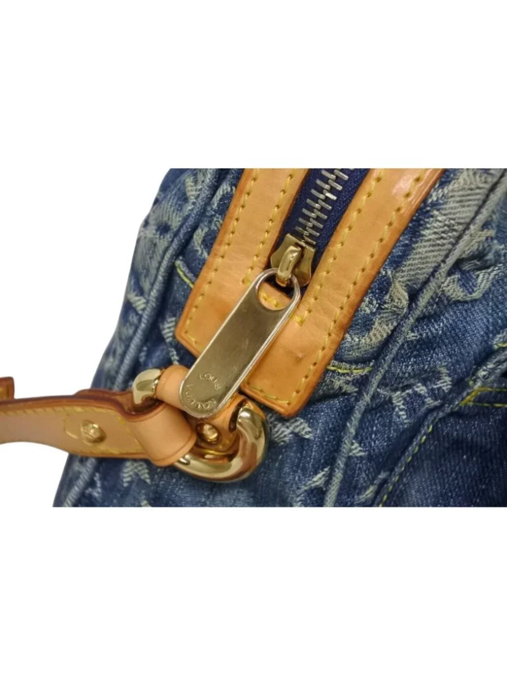Louis Vuitton Camera Bag Monogram Denim Indigo Blue Gold